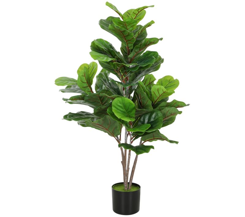 Plante Artificielle Figuier Artificiel 110 Cm Avec Pot, Décorative Pour Salon Et Bureau