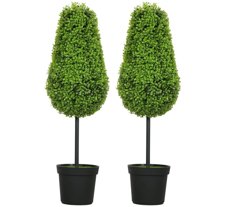 Lot De 2 Plante Artificielle Buis 90 Cm En Forme De Larme, Décoration Moderne