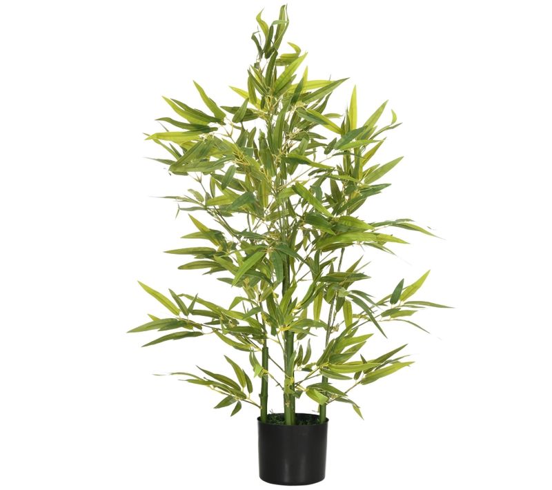 Plante Artificielle Bambou 90 Cm Avec Pot, Décorative Pour Intérieur Et Jardin