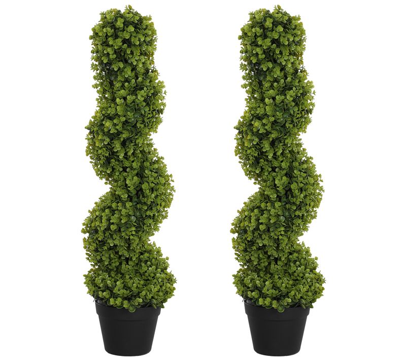 Lot De 2 Plantes Artificielles Eucalyptus 90 Cm Décorative Pour Intérieur Et Extérieur