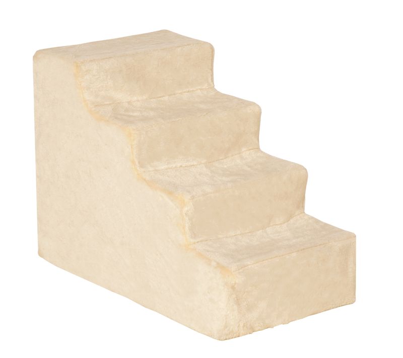 Arbre à Chat 60x35x44cm, Échelle Pour Animaux, Amovible Et Lavable, Contreplaqué, Velours, Beige