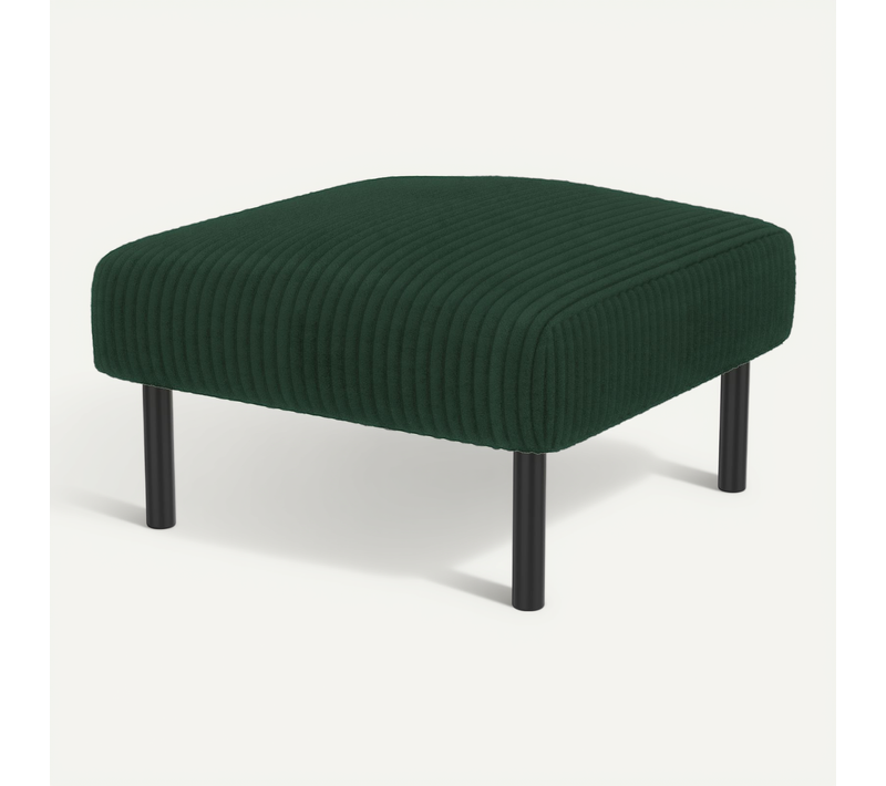 Tabouret 56x51x39cm, Design Simple, Cadre En Métal, Souple, Velours Côtelé, Mousse, Vert