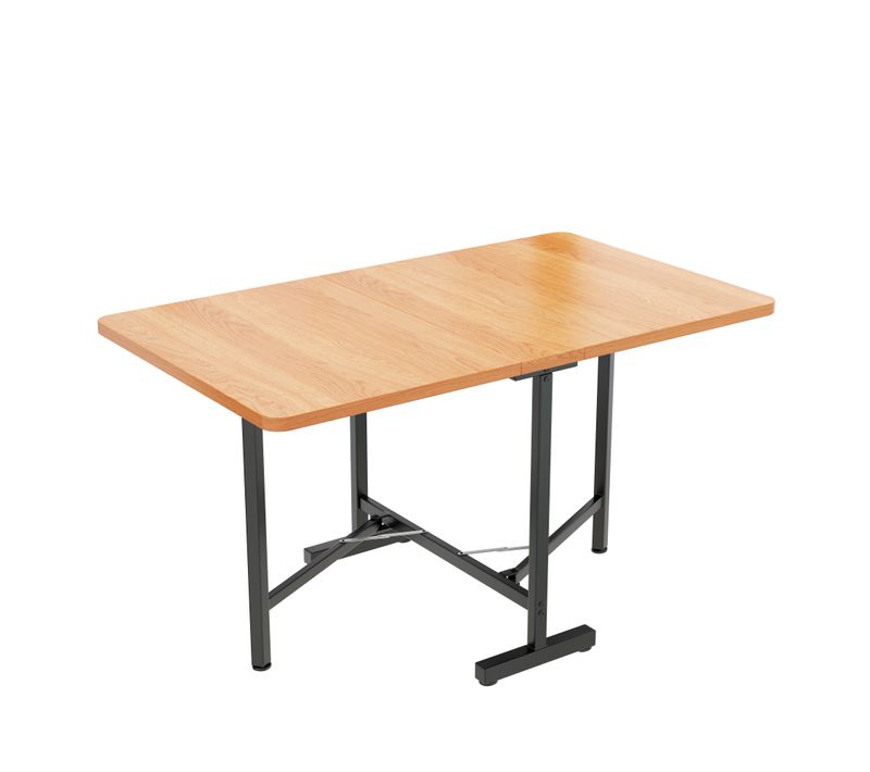 Table à Manger Pliante Extensible En Mdf Aspect Chêne 15-120 Cm Jusqu’à 4 Personnes
