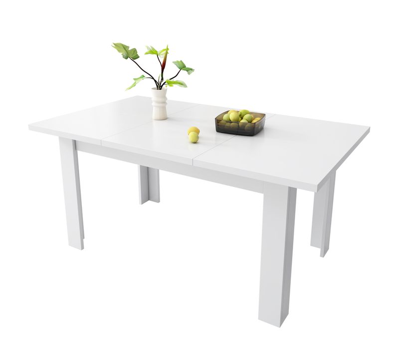 Table à Manger Pliante Avec Rangement Intégré, Plateau Mdf, Design Compact – Blanc