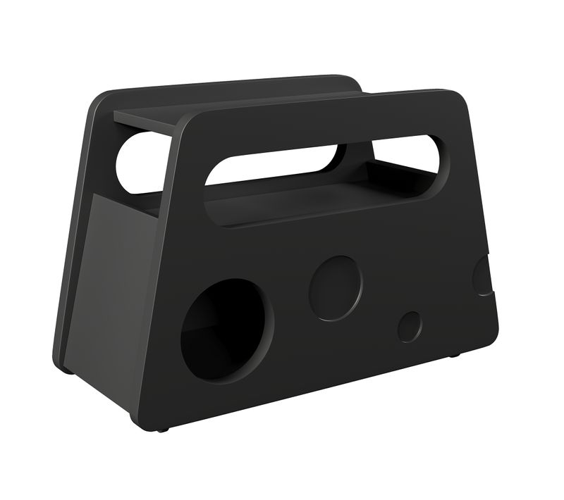 Table D’appoint Noire, Mobile, Roulettes, Gain De Place Salon/chambre, Mdf/panneaux Particules