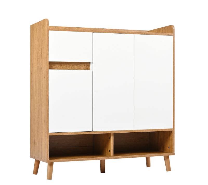 Meuble Chaussures/commode/buffet, Organisateur Réglable Pieds Bois Massif H99×b90×t35 Cm