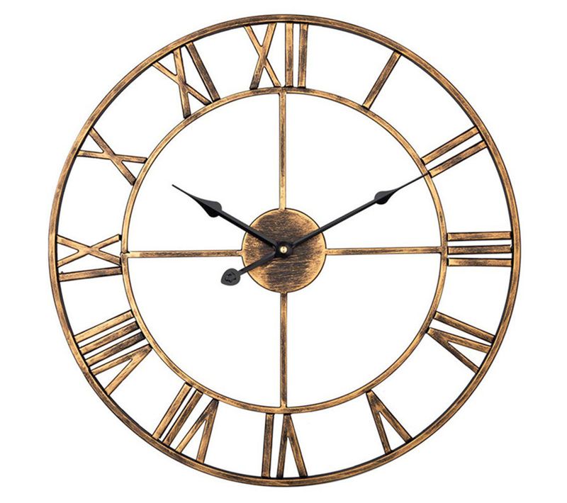 Grande Horloge Murale En Métal, Silencieuse, Sans Tic-tac, Fonctionne à Piles