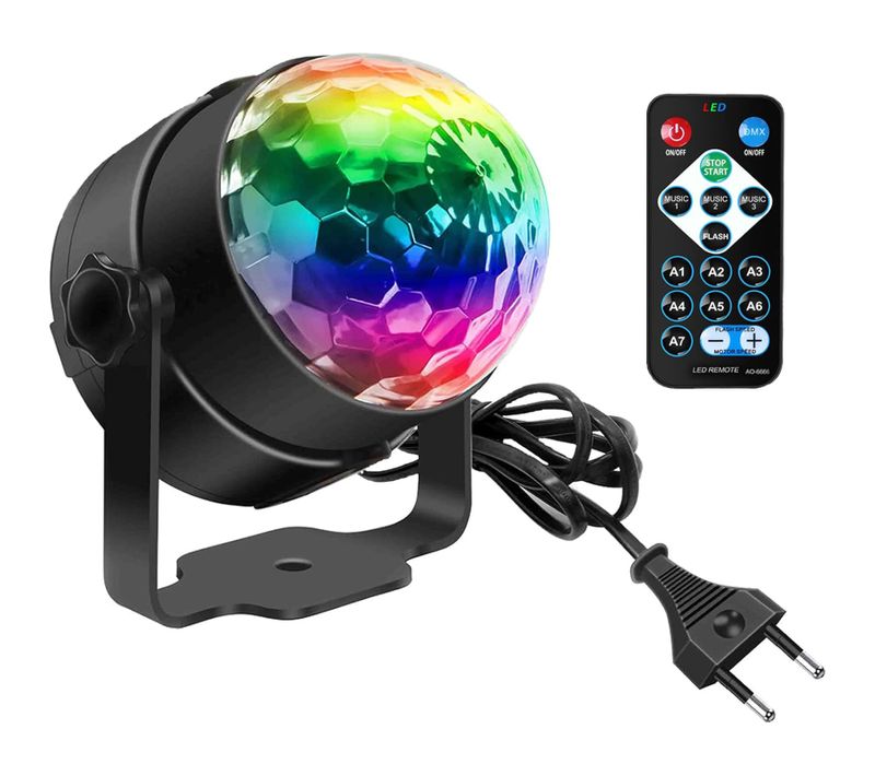 Lampe LED Disco Rgb Avec Télécommande – Effet Lumière Fête Et Contrôle Musical