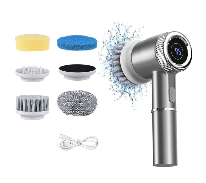 Brosse De Nettoyage Électrique Rechargeable – 3 Vitesses, Étanche Ipx7, LED