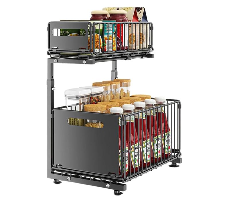 Étagère Sous Évier 2 Niveaux – Rangement Cuisine Et Salle De Bain En Métal