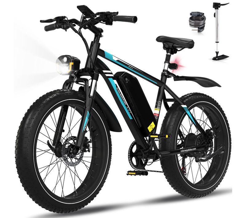 Vélo électrique Vae, Vtt électrique, 26"x4.0 Ville E-bike, Batterie 48v15ah, 7 Vitesses