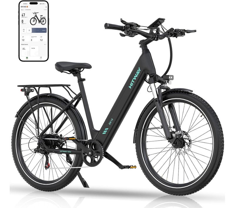 Vélo électrique Vae Noir, Vtt électrique, 27.5" Ville E-bike, Batterie 36v13ah, 7 Vitesses