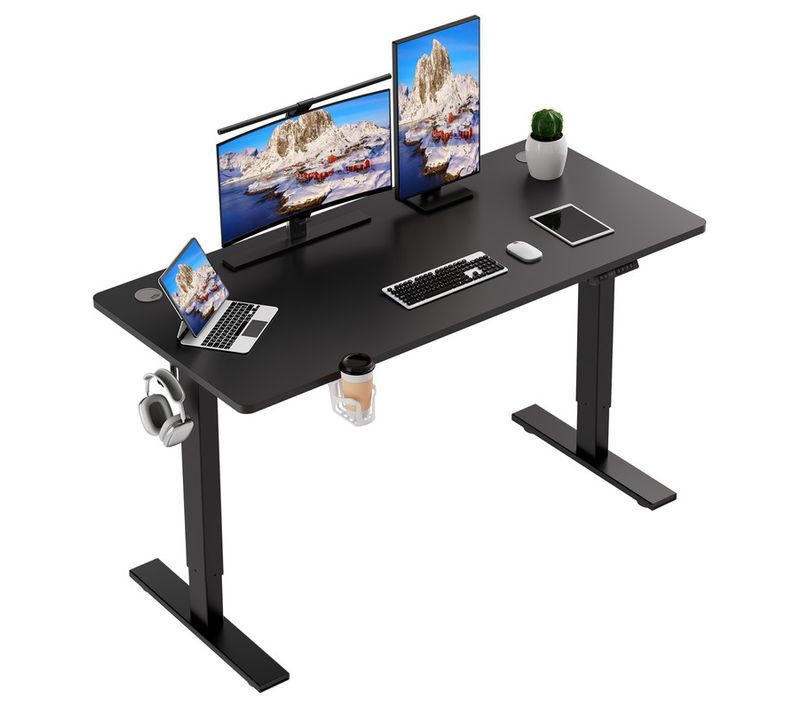 Bureau Assis Debout 120x60cm,fonction Mémoire Et Anti-collision,port USB Et Type C,70-119cm