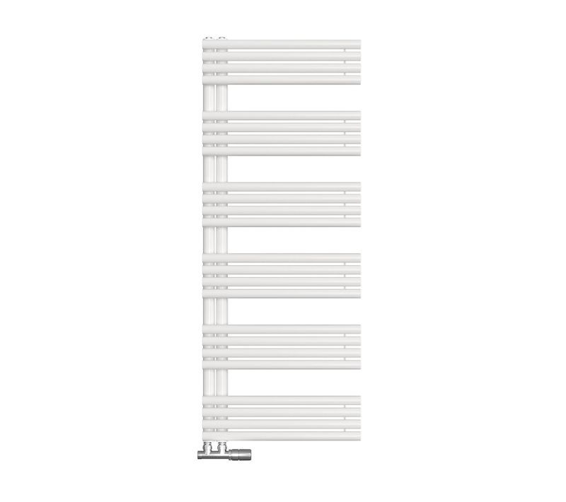 Sèche-serviettes à Eau Chaude 1535x600 Mm, 933w, Tubes Ronds, Porte-serviettes Mural, Blanc