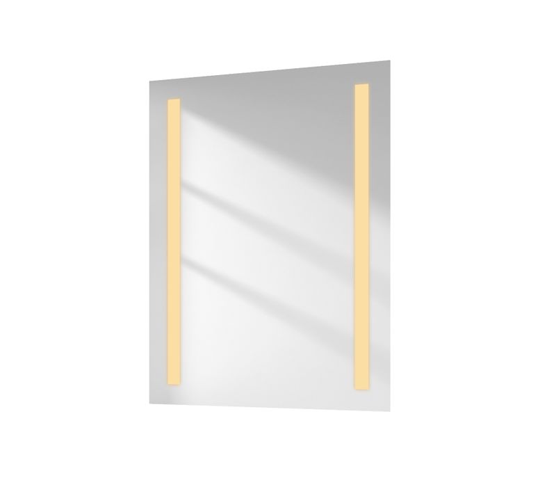 Miroir LED Salle De Bain 60x80cm Anti-buée Froide Chaude Bouton