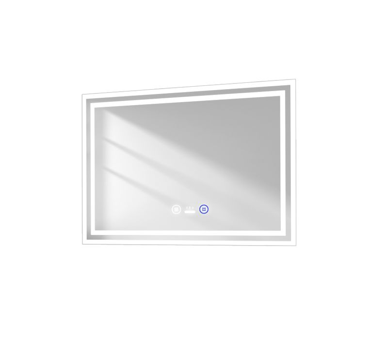 Miroir Pour Salle De Bain 50x70cm Anti-buée Tactile 3 Couleurs De Lumière Capteur De Corps Humain