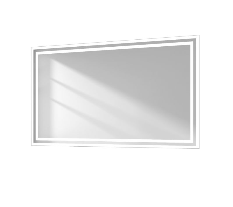 Miroir Pour Salle De Bain 60x100cm Anti-buée Double Éclairage Froide Chaude Bouton