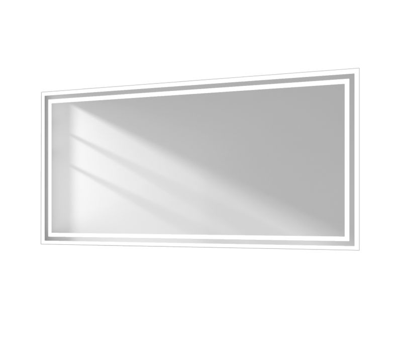 Miroir Pour Salle De Bain 60x120cm Anti-buée Double Éclairage Froide Chaude Bouton