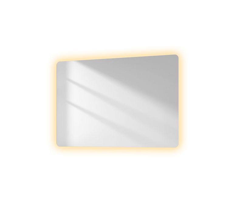 Miroir LED Salle De Bain 45x60cm Anti-buée Double Éclairage Froide Chaude Bouton