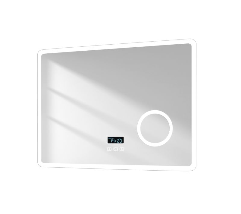 Miroir De Salle De Bain 60x80cm Anti-buée Bluetooth Loupe X3 Tactile Dimmable Lumière
