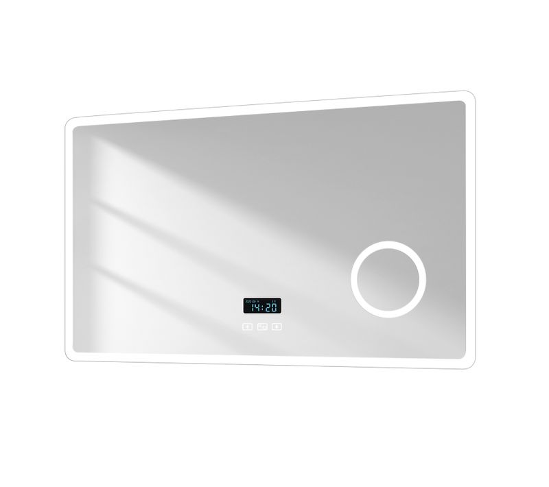 Miroir De Salle De Bain 60x100cm Anti-buée Loupe X3 Bluetooth Tactile 3 Couleurs De Lumière
