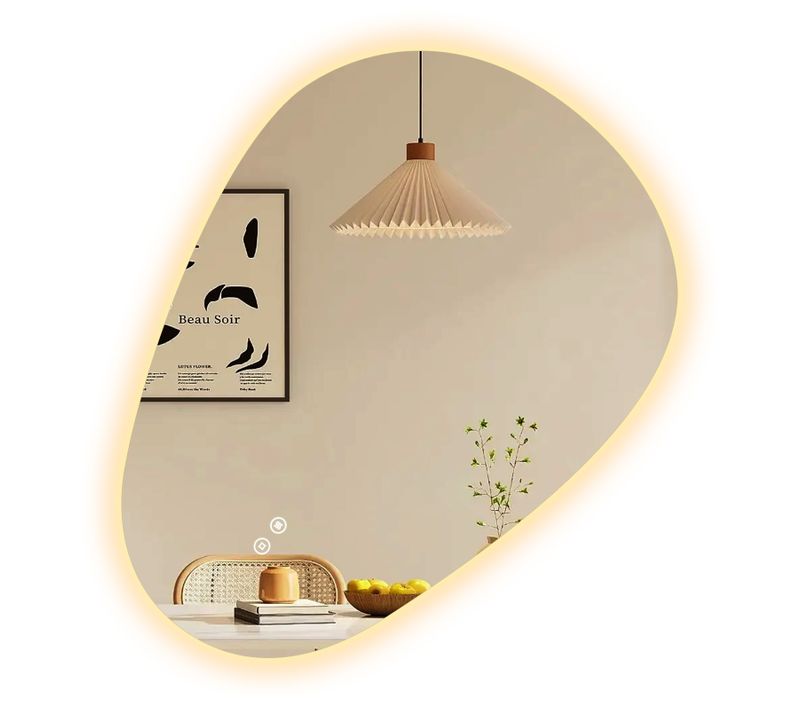 Miroir Salle De Bain LED 80x60cm Forme Goutte Anti Buée Tactile 3 Couleurs