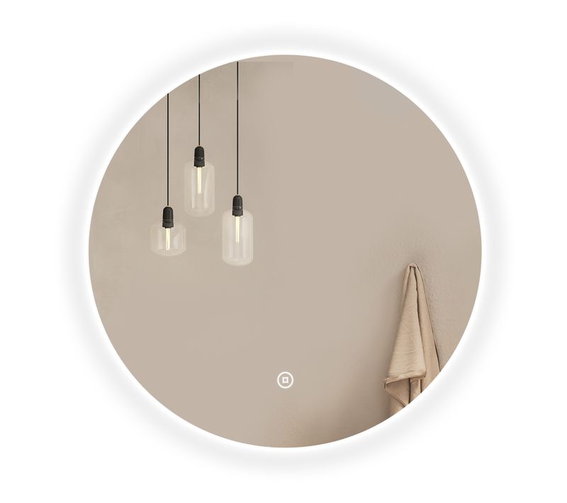 Miroir Lumineux Salle De Bain Rond 70cm Lumière Blanche Froide Tactile