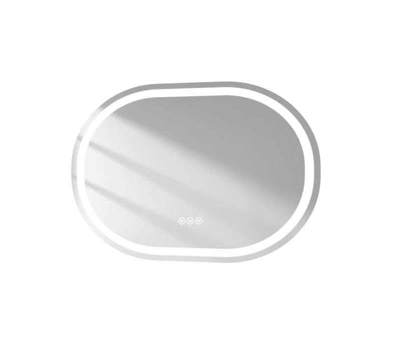 Miroir LED Salle De Bain Ovale 80x60cm Tactile Anti Buée Éclairage LED 3 Couleurs