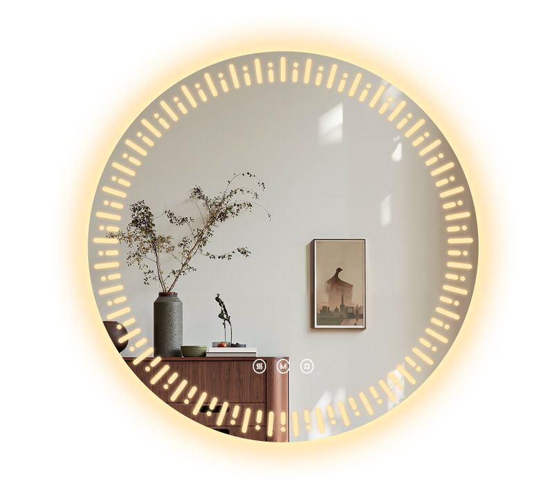 Miroir LED Salle De Bain 50 Cm Anti-buée Tactile 3 Couleurs De Lumière Réglables