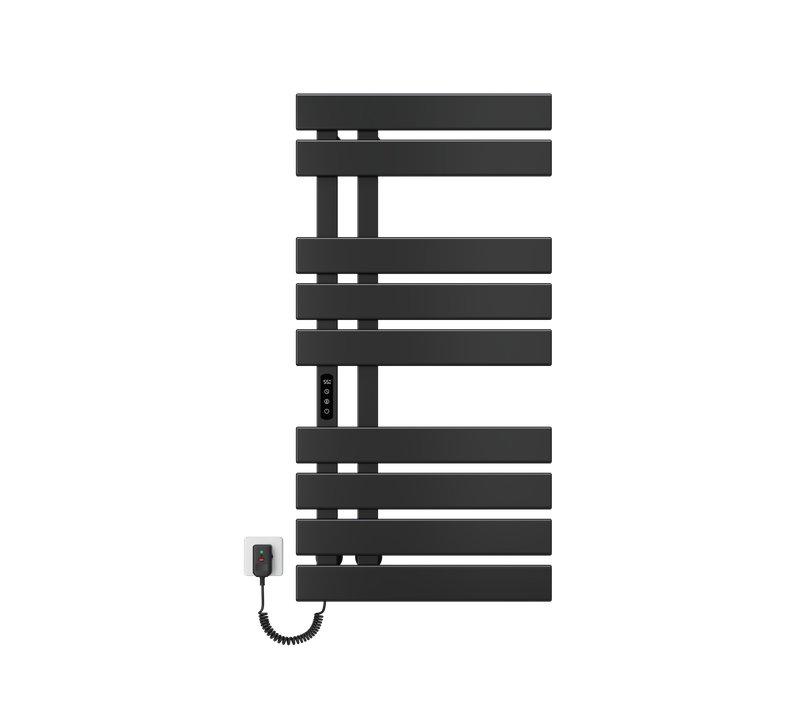 Sèche-serviettes Électrique De Salle De Bain 1000x500 Mm, 350w, Porte-serviettes Chauffant, Noir