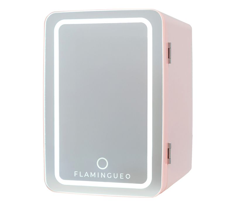 Mini Frigo Cosmétique 6,5l, Avec Miroir Et LED, 12v/220v, Froid Et Chaud, Rose