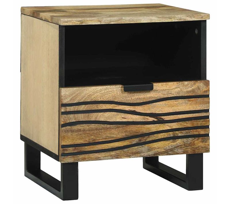 Cabinet De Chevet Avec Tiroir 2 Pièces Marron 40 X 33 X 46 Cm
