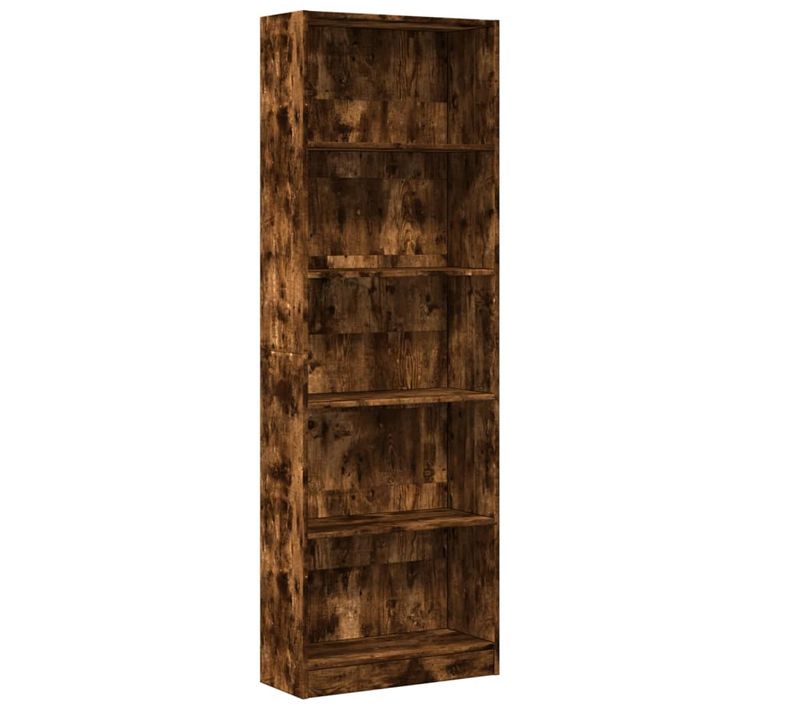 Bibliothèque Chêne Fumé 60x24x176 Cm Bois D'ingénierie