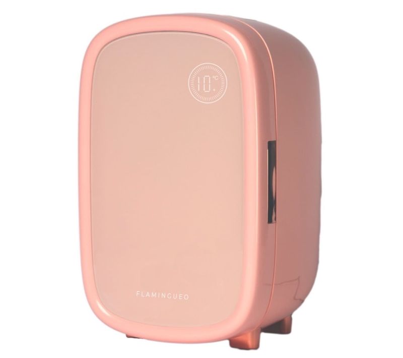 Mini Frigo Cosmétique 12l, Avec Lumière Intérieure, 12v/220v, Froid 10º, Rose