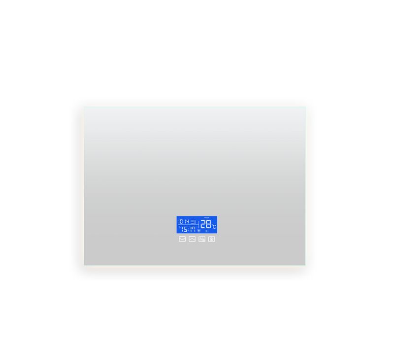 Miroir De Salle De Bain LED 60 X 100 Cm Mural Réglable Luminosité Et Température Anti-buée