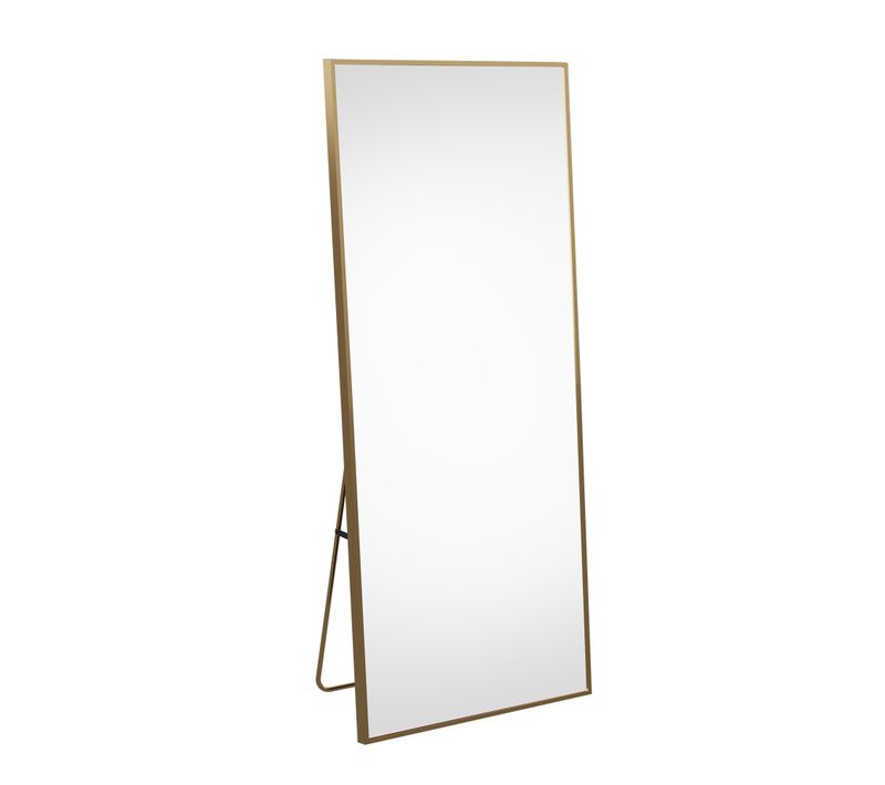 Miroir Pleine Longueur Incassable 63 X 173 Cm, Sur Pied Ou Mural, Grand Miroir De Sol Doré