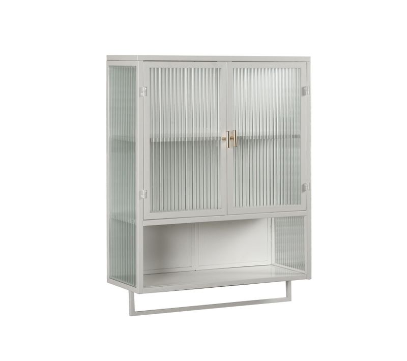 Armoire Murale, Style Rétro, En Verre, Avec Étagères Amovibles, Salles à Manger, Salons, Blanc