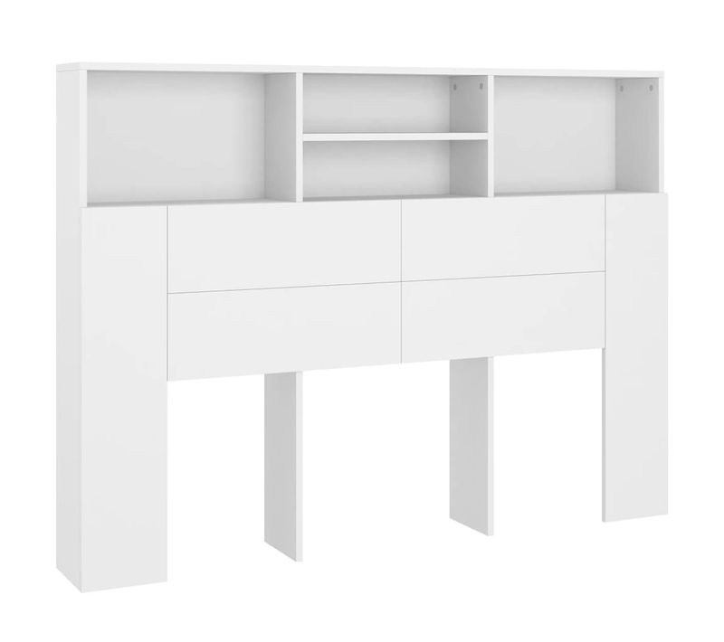 Tête De Lit Armoire De Tête De Lit - Blanc 140x19x103,5 Cm