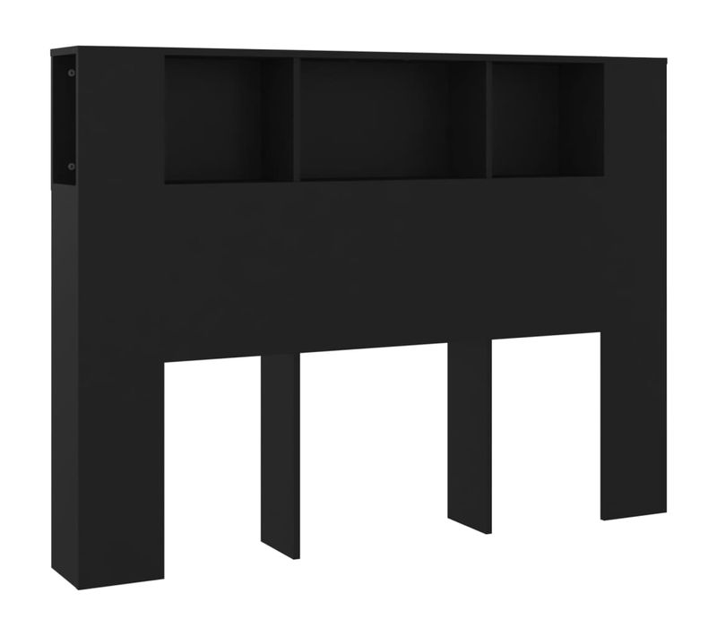 Tête De Lit Armoire De Tête De Lit - Noir 140x18,5x104,5 Cm