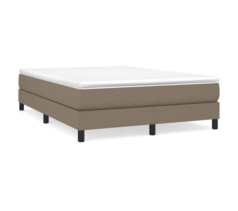 Lit Adulte Contemporain - Lit Double Cadre De Lit Taupe 140x190 Cm Tissu