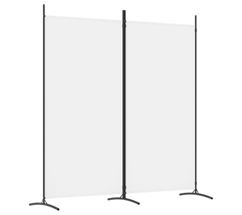 Paravent Cloison De Séparation 2 Panneaux Blanc 175x180 Cm Tissu