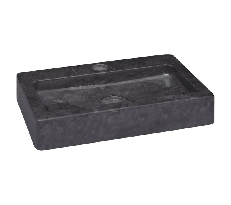 Lavabo à Poser Vasque Salle De Bain - Mural Noir 38x24x6,5 Cm Marbre