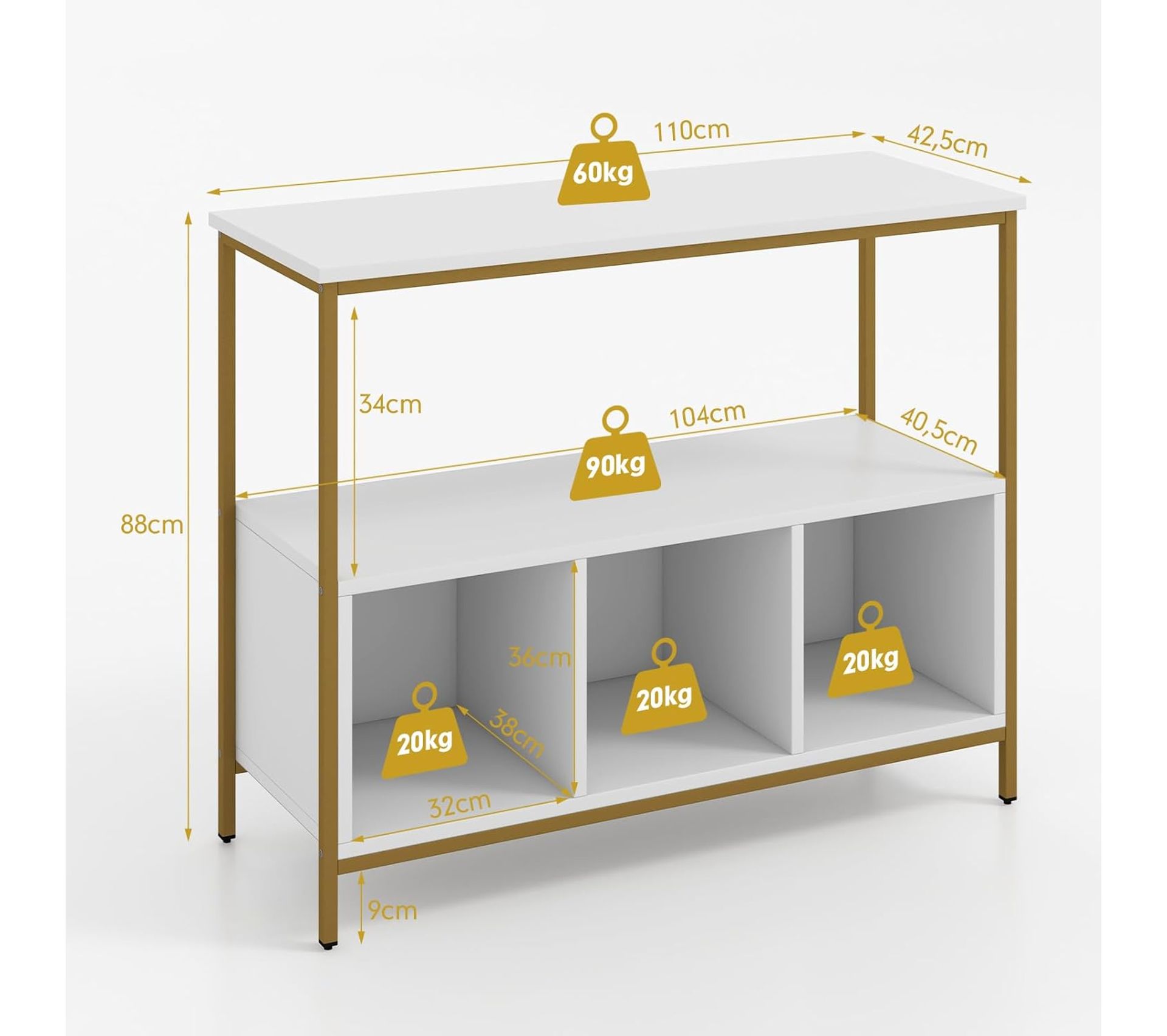 Buffet moderne avec 3 portes et 2 tiroirs, Buffet de cuisine, Buffet