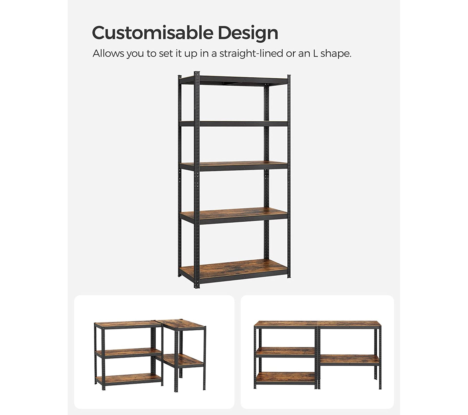 Étagère Métallique 5 Niveaux Réglables - Supporte Jusqu’à 875 Kg, Idéale Garage Ou Cave