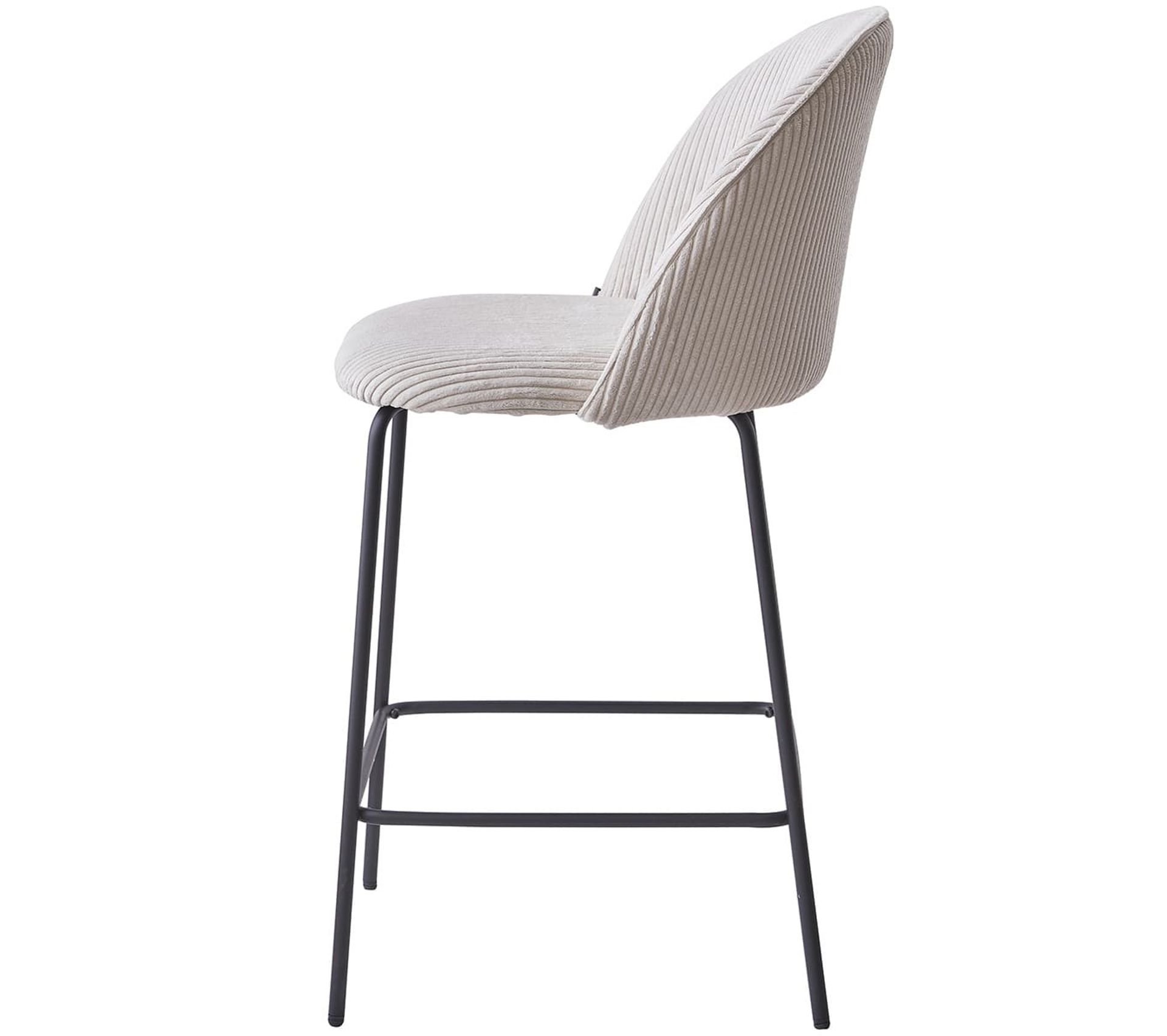 Tabouret De Bar Berlin En Velours Côtelé Jaune - Hauteur Siège 68,5 Cm, Pieds En Métal, Design élégant
