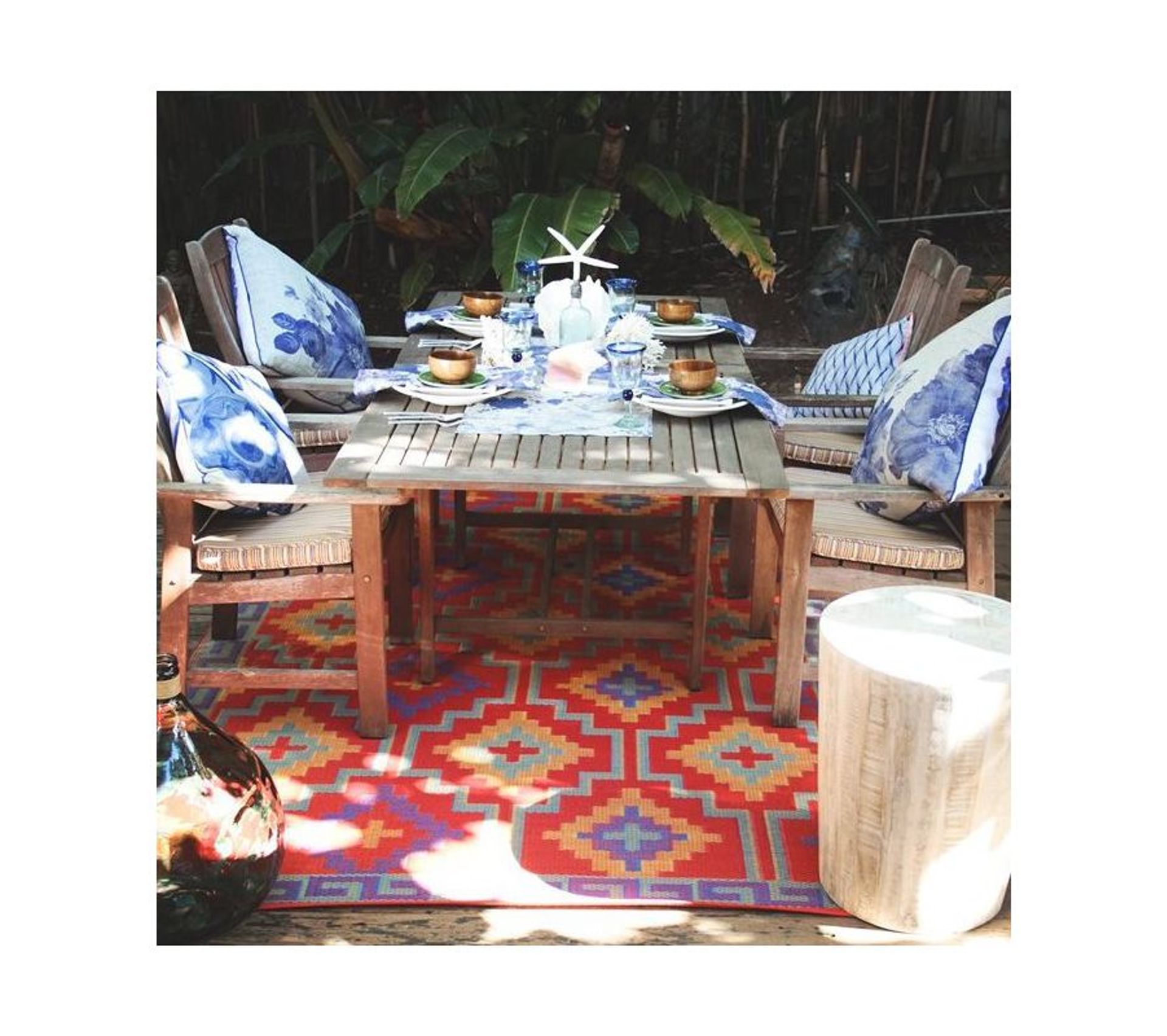 Tapis Extérieur Réversible En Plastique Recyclé Lhasa Orange Violet 120x180 Cm BUT