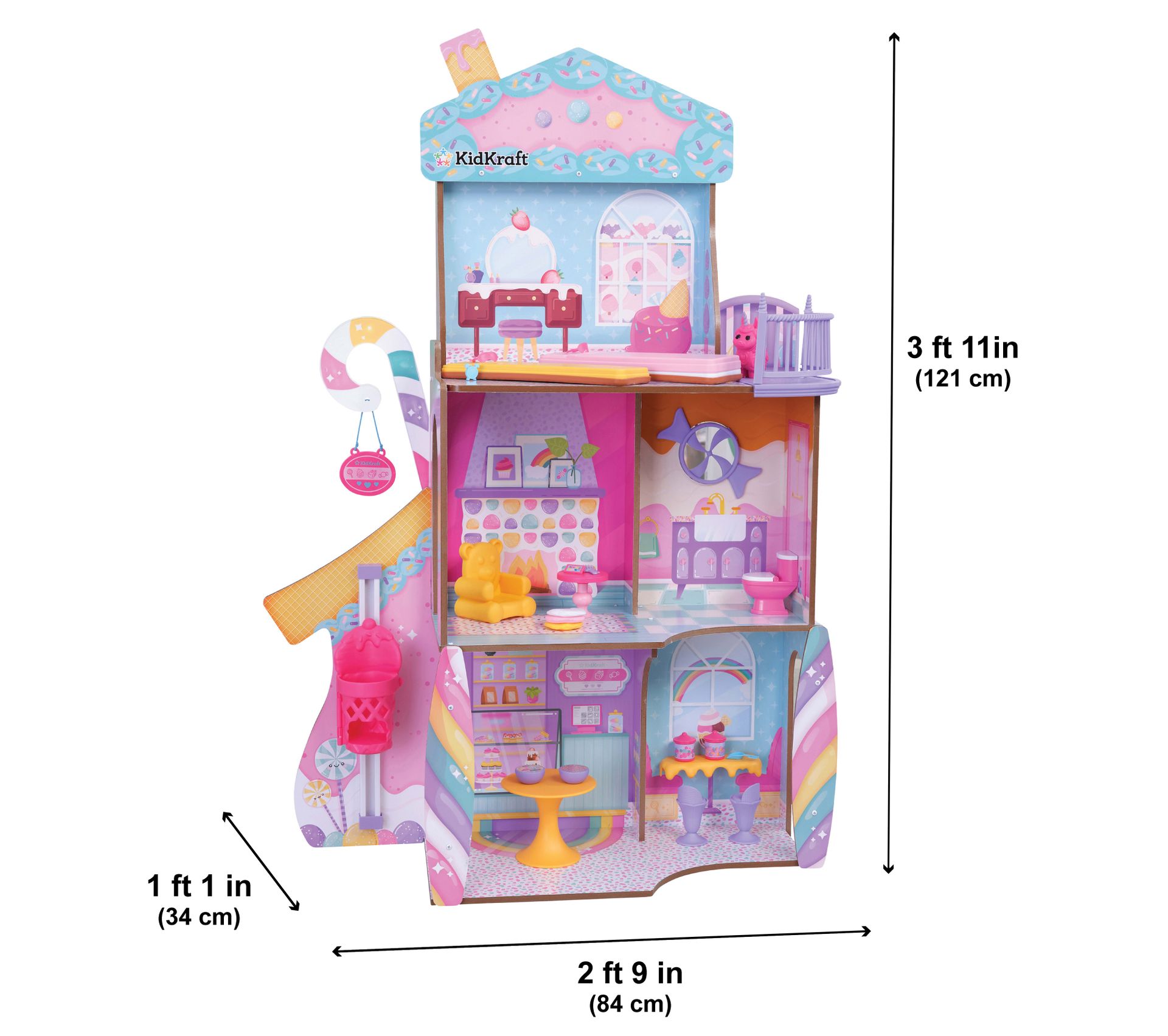 Maison De Poupée Château En Bois Cocoland - 135 Cm De Haut - 3 étages - Fille 3 Ans + - Neuf