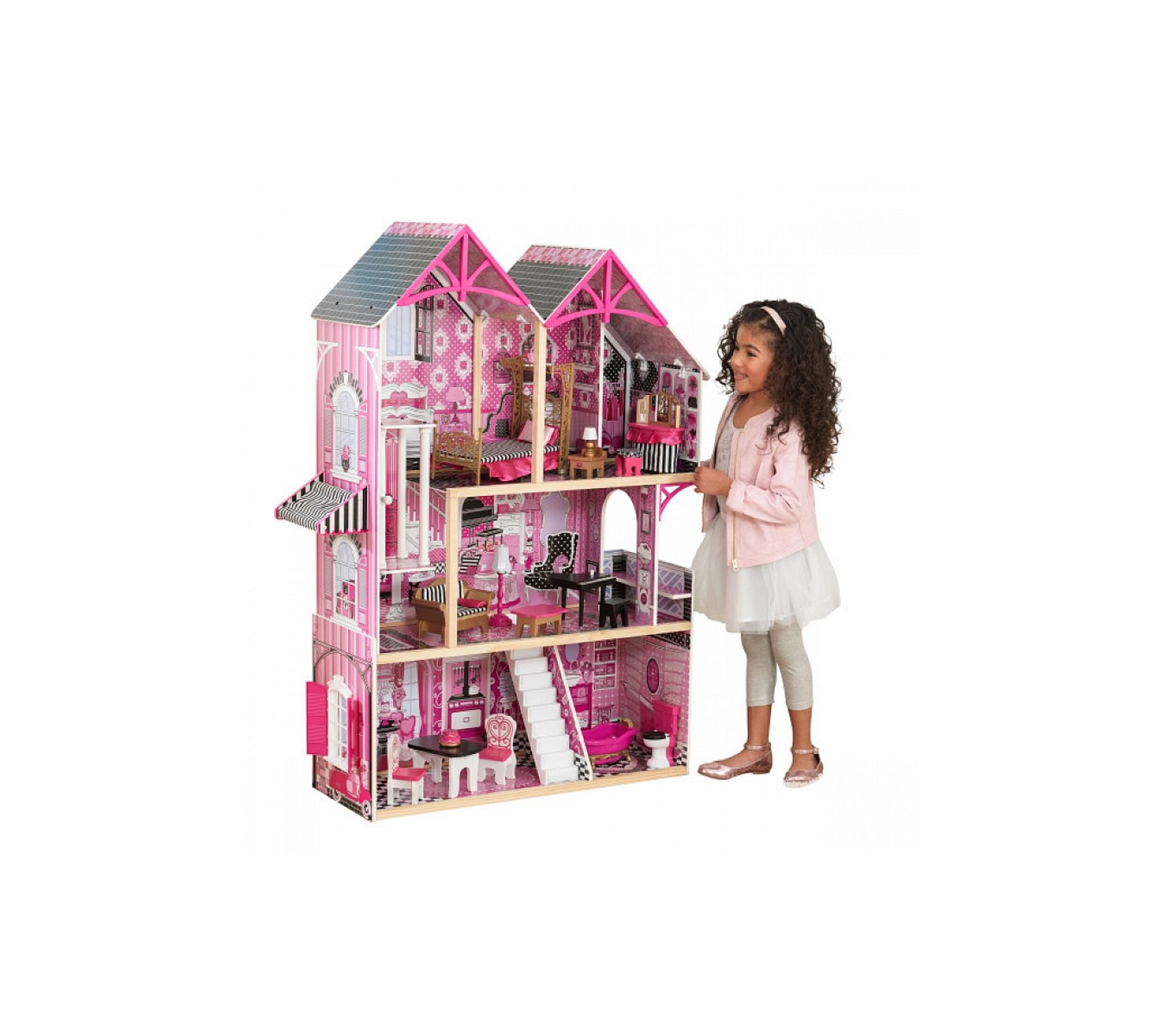Kidkraft Maison De Poupees En Bois Grand View 65954 34 Accessoires Inclus Pour Poupees 30 Cm Assemblage Ezkraft Achat Vente Maison Poupee Cdiscount