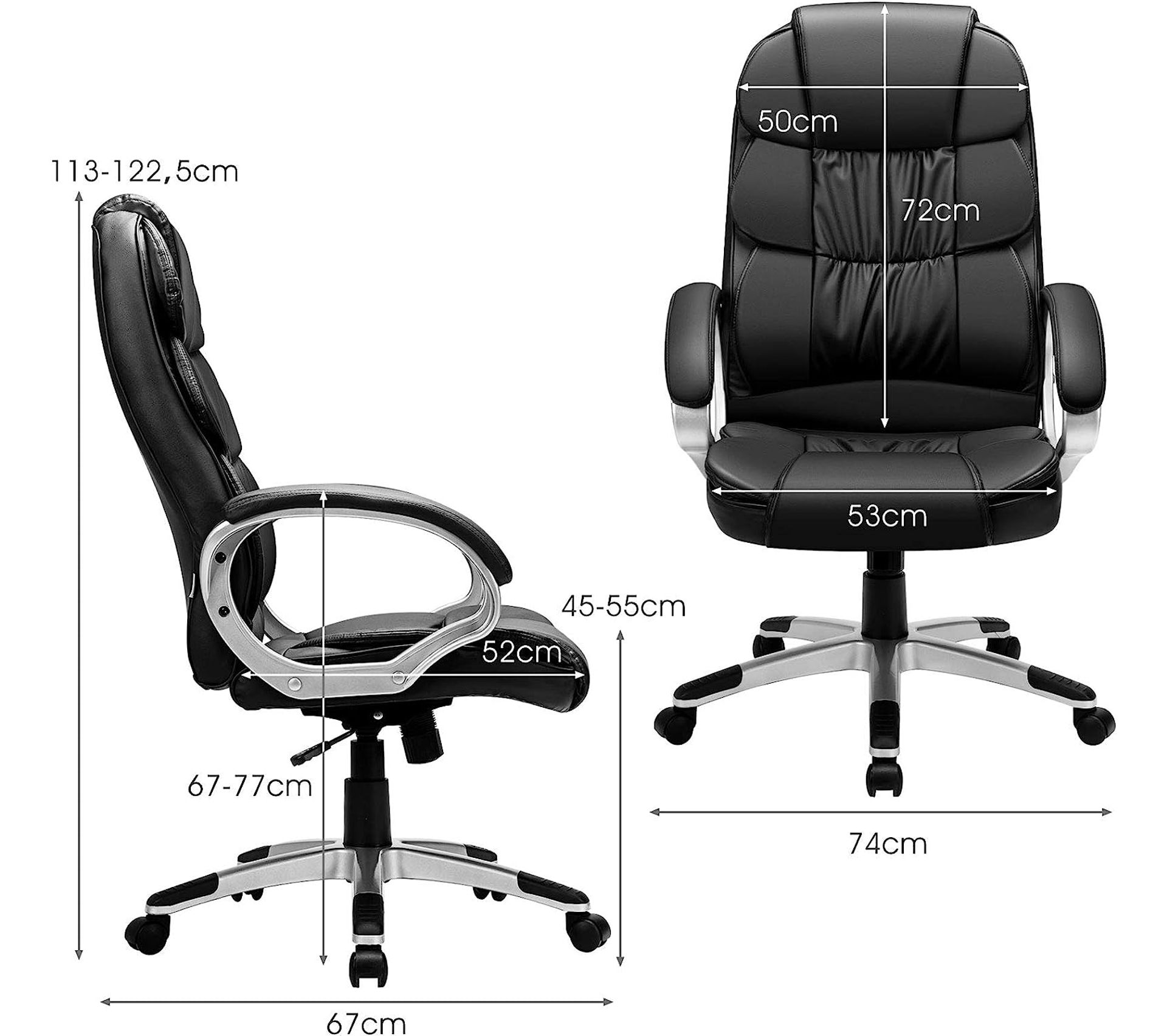 Chaise Gaming Ergonomique DoChair - Cuir PU, Accoudoirs Rembourrés, Réglable Hauteur, Support 150-200 Kg