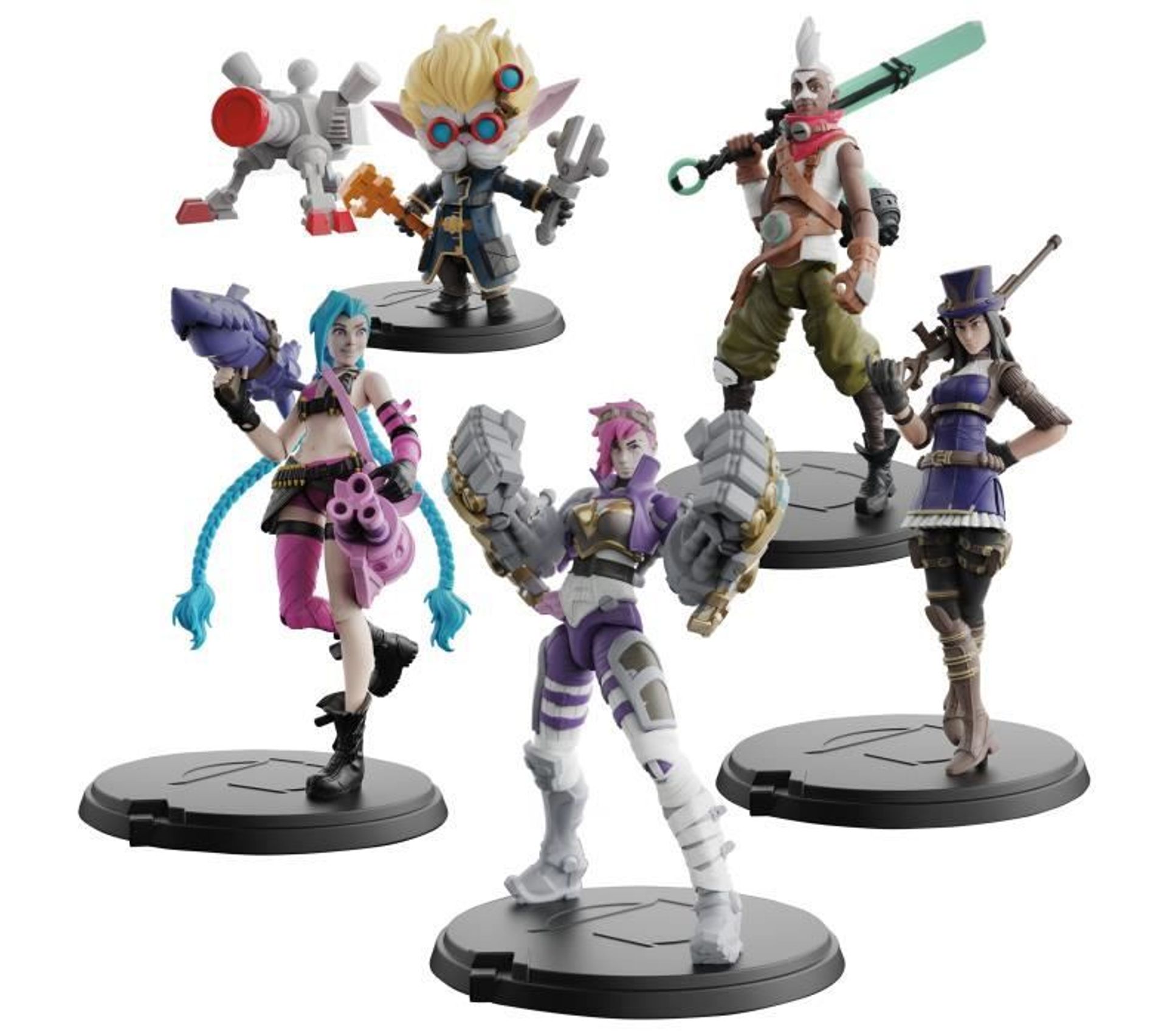 League Of Legends - Coffret 5 Figurines 10 Cm - Avec 12 Points D'articulation et Accessoires 
